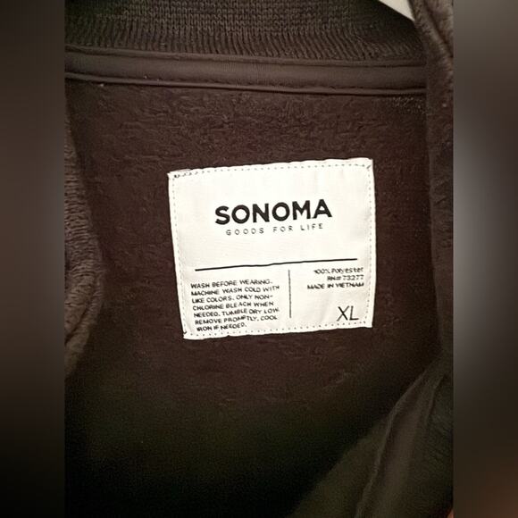 Sonoma Goods for Life Kohl's Dark Gray Fleece Zip Up Jacket Size XL - Picture 4 of 5